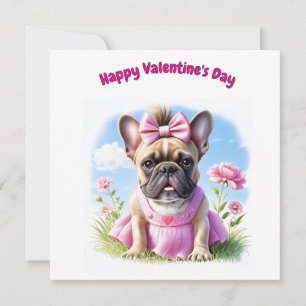Französische Bulldogge Blumen French Bulldog Karte