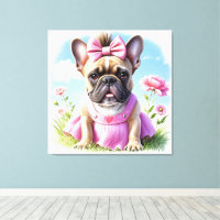 Französische Bulldogge Blumen French Bulldog