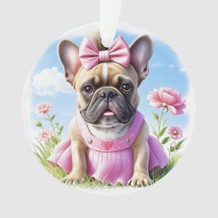 Französische Bulldogge Blumen French Bulldog Ornament