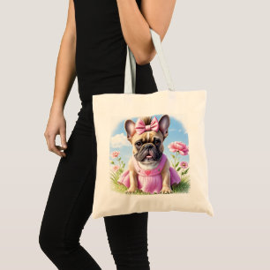 Französische Bulldogge Blumen French Bulldog Tragetasche