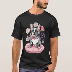 Französische Bulldogge Blumengarten T-Shirt