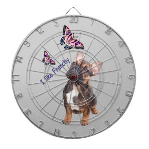 Französische Bulldogge Butterflies Day Bulldog Dartscheibe
