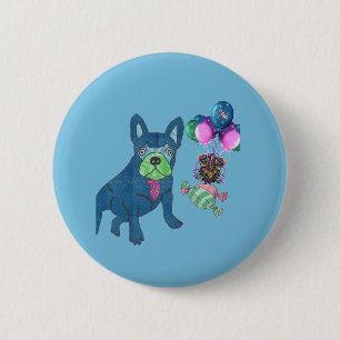 Französische Bulldogge Cartoon French Bulldog Button