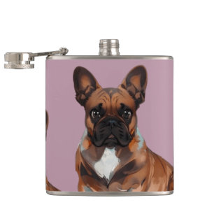 Französische Bulldogge Cartoon French Bulldog Flachmann