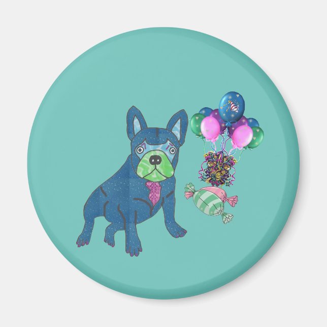 Französische Bulldogge Cartoon French Bulldog Magnet (Vorne)
