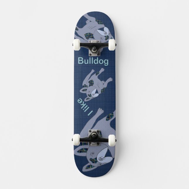 Französische Bulldogge Cartoon French Bulldog Skateboard (Vorderseite)