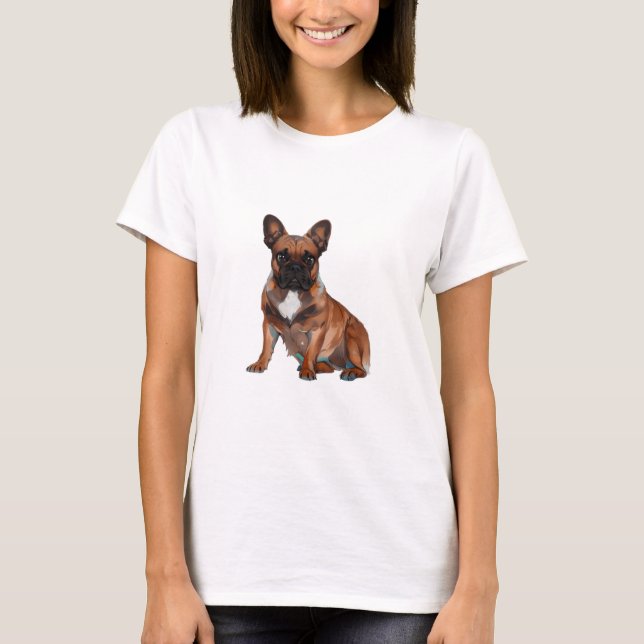 Französische Bulldogge Cartoon French Bulldog T-Shirt (Vorderseite)
