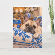 Französische Bulldogge Chanukka Karte