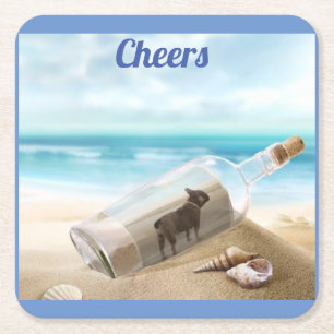 französische Bulldogge Cheers French Bulldog Rechteckiger Pappuntersetzer