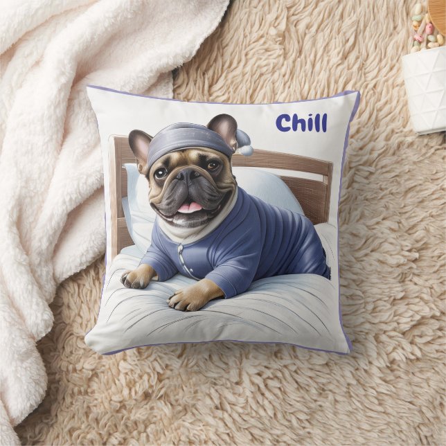  Französische Bulldogge chill Kissen (Decke)