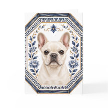 Französische Bulldogge Chinoiserie Grußkarte