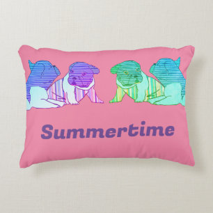 Französische Bulldogge Comic Neon French Bulldog Dekokissen