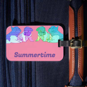 Französische Bulldogge Comic Neon French Bulldog Gepäckanhänger