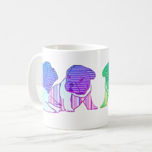 Französische Bulldogge Comic Neon French Bulldog Kaffeetasse