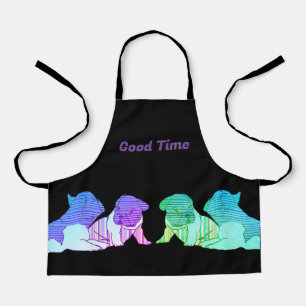 Französische Bulldogge Comic Neon French Bulldog Schürze