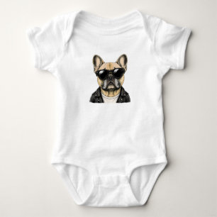 Französische Bulldogge Cooler Hund Grafik Baby Strampler