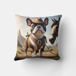 Französische Bulldogge Cowboyhut French Bulldog Kissen