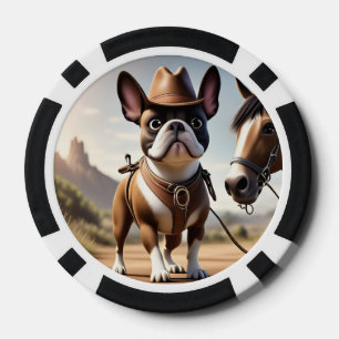 Französische Bulldogge Cowboyhut French Bulldog Pokerchips