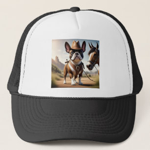 Französische Bulldogge Cowboyhut French Bulldog Truckerkappe