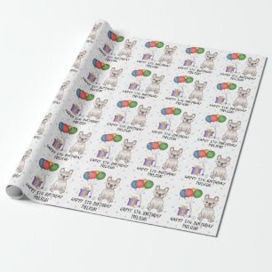 Französische Bulldogge Creme Süße Cartoon-Hund-Geb Geschenkpapier