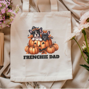 Französische Bulldogge Dad Halloween Kürbisse Tragetasche