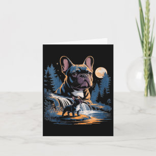 Französische Bulldogge Damen heult zum Mond Meme Karte