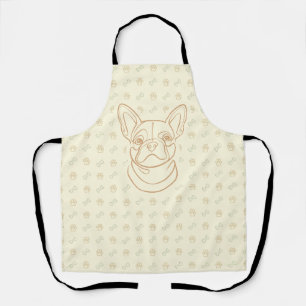 Französische Bulldogge Dekoratives Linienkunstmust Schürze