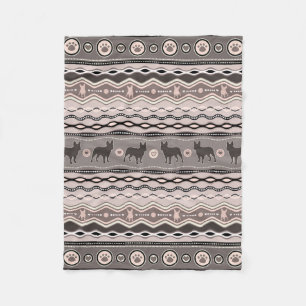 Französische Bulldogge - dekoratives Muster in de Fleecedecke