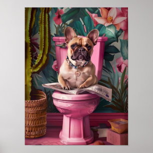 Französische Bulldogge Drucke Lustige Bad-Dekorati