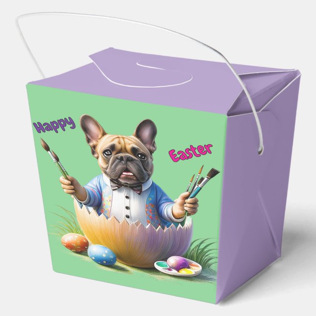 Französische Bulldogge Ei Ostern French Bulldog Geschenkschachtel (Rückseite)