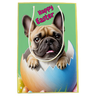 Französische Bulldogge Ei Ostern French Bulldog Mittlere Geschenktüte