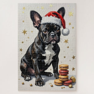Französische Bulldogge Elegant Schwarze Tinte Maca Puzzle
