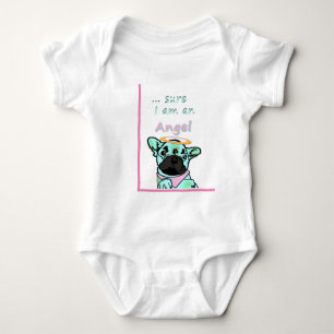 Französische Bulldogge Engel French Bulldog Baby Strampler