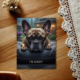 Französische Bulldogge Entschuldigungskarte Postkarte