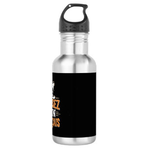 Französische Bulldogge Excusez Mon Franais Design Edelstahlflasche