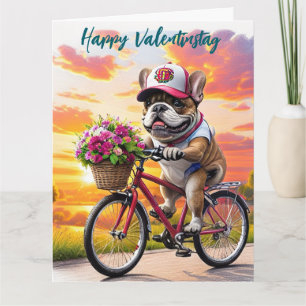 Französische Bulldogge Fahrrad French Bulldog Karte