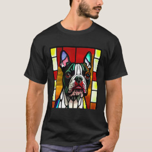 Französische Bulldogge - Farbige Glasmalerei Pop A T-Shirt
