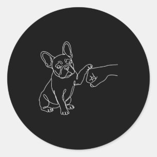 Französische Bulldogge Faustschlag Frenchie Runder Aufkleber