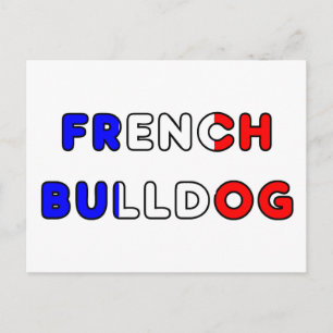 französische Bulldogge flg im Namen Postkarte