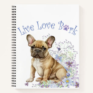 Französische Bulldogge Floral Notizbuch