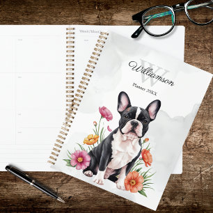 Französische Bulldogge Floral Planer