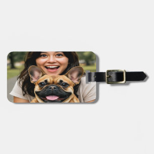 Französische Bulldogge Foto Personalisieren Gepäckanhänger