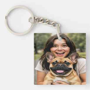 Französische Bulldogge Foto Personalisieren Schlüsselanhänger