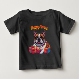 Französische Bulldogge French Bulldog Lichterkette Baby T-shirt
