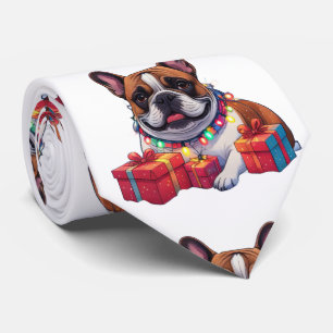 Französische Bulldogge French Bulldog Lichterkette Krawatte