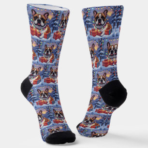 Französische Bulldogge French Bulldog Weihnachten Socken