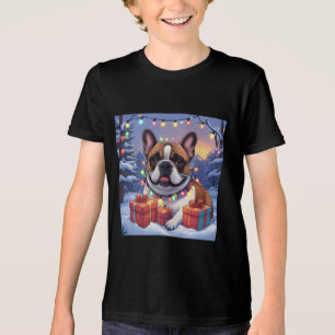 Französische Bulldogge French Bulldog Weihnachten  Tri-Blend Shirt