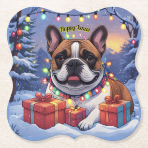 Französische Bulldogge French Bulldog Weihnachten Untersetzer