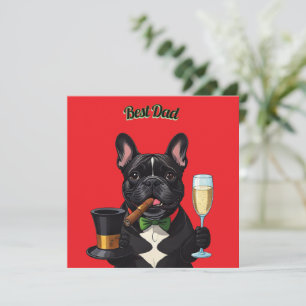 Französische Bulldogge French Bulldog Zigarre Feiertagskarte