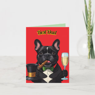 Französische Bulldogge French Bulldog Zigarre Feiertagskarte